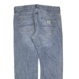 CARHARTT Mens Relaxed Jeans Blue Denim W42 L34 Cotton Blend Zip Casual Workwear