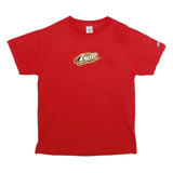 DELTA PRO WEIGHT Mens Red Graphic T-Shirt M Short Sleeve Round Neck Burnout