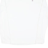 TOMMY JEANS Mens White XL Long Sleeve Crew Neck Classic Cotton Blend T-Shirt