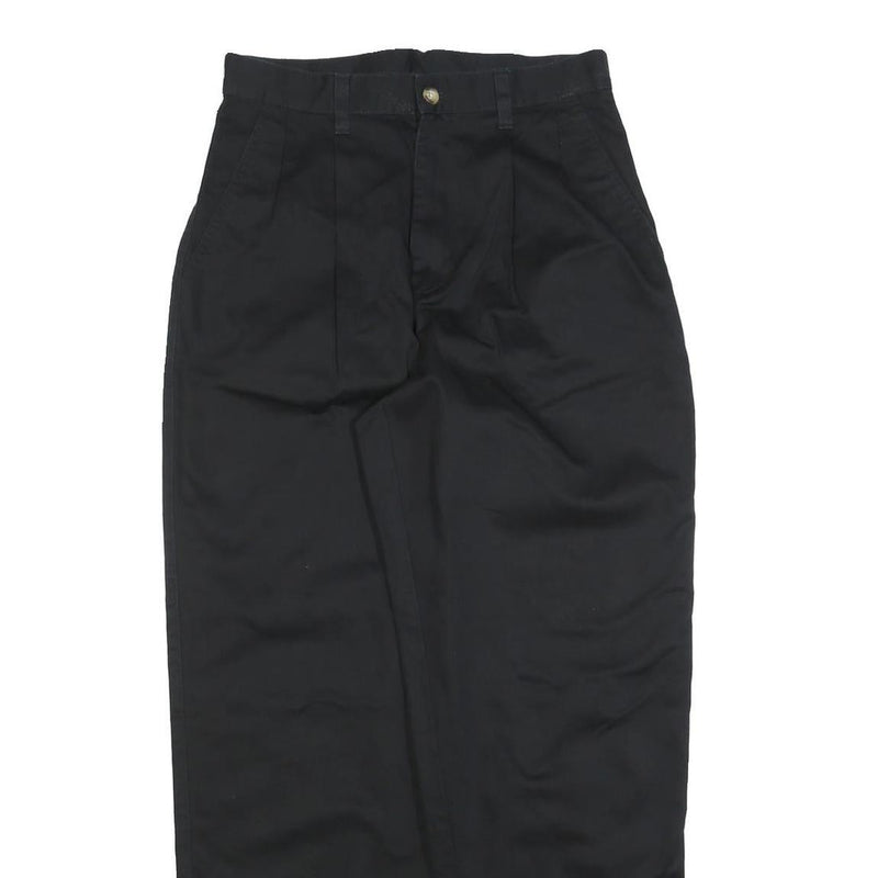 BASIC EDITIONS Womens Cotton Blend Black Regular Fit Straight Trousers W28 L30