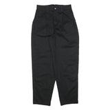 BASIC EDITIONS Womens Cotton Blend Black Regular Fit Straight Trousers W28 L30