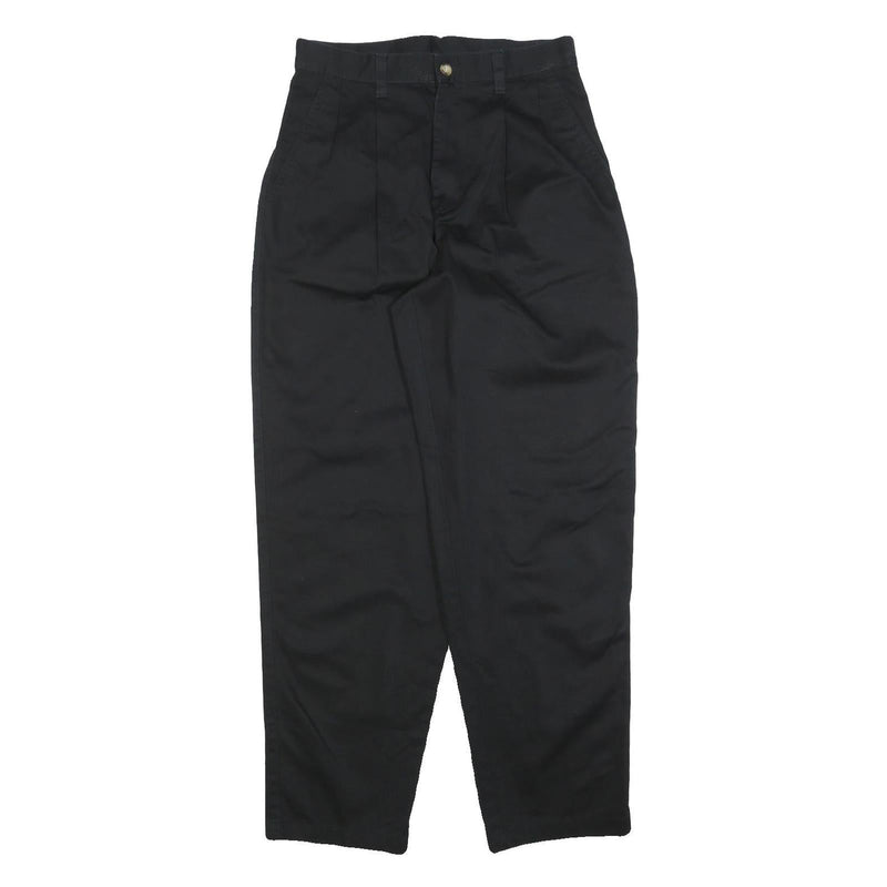BASIC EDITIONS Womens Cotton Blend Black Regular Fit Straight Trousers W28 L30