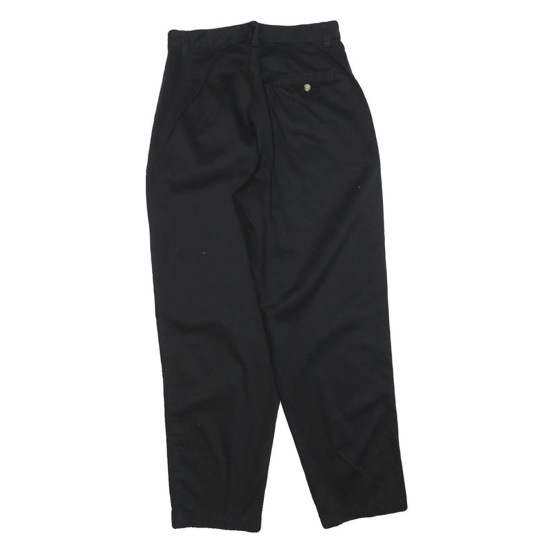 BASIC EDITIONS Womens Cotton Blend Black Regular Fit Straight Trousers W28 L30