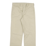 DICKIES Womens Beige Cotton Blend Regular Straight Trousers W28 L30 Workwear Zip