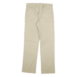 DICKIES Womens Beige Cotton Blend Regular Straight Trousers W28 L30 Workwear Zip