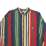 RESOLUTE BAY Mens Red & Green Striped Pattern Shirt XL Cotton Button-Down