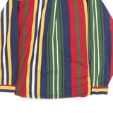 RESOLUTE BAY Mens Red & Green Striped Pattern Shirt XL Cotton Button-Down