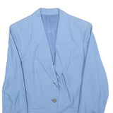 OLIVER GRANT Womens Blue Linen Blend Classic Jacket S Plain Button Organic