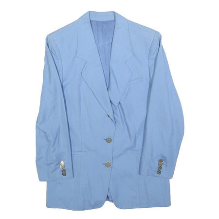OLIVER GRANT Womens Blue Linen Blend Classic Jacket S Plain Button Organic