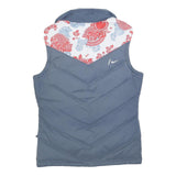 NIKE Womens Blue & Red Sleeveless Zip Polyester Blend Outdoor Jacket S