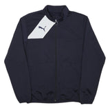 PUMA Mens Navy Blue Sports Jacket M Polyester Blend Zip Plain Athletic