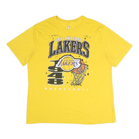 NBA Mens Yellow Los Angeles Lakers Basketball T-Shirt 2XL Short Sleeve Crew Neck
