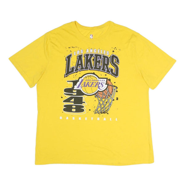 NBA Mens Yellow Los Angeles Lakers Basketball T-Shirt 2XL Short Sleeve Crew Neck