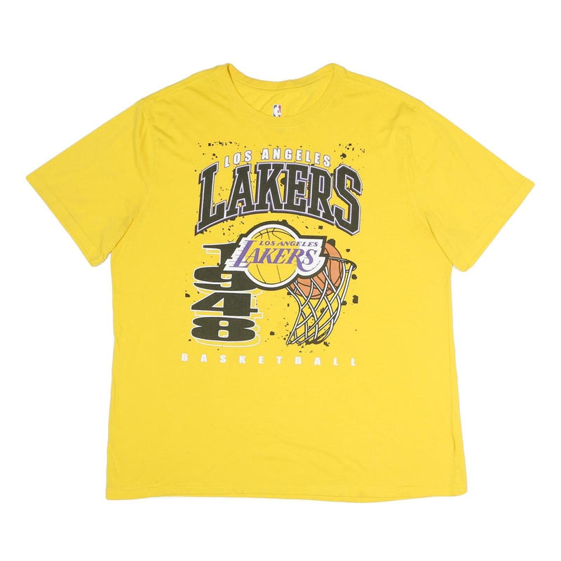 NBA Mens Yellow Los Angeles Lakers Basketball T-Shirt 2XL Short Sleeve Crew Neck