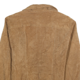 THE OUTWEAR Womens Beige Leather Zip Jacket L Suede Finish Stylish Outerwear