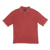 BARACUTA Mens Red Short Sleeve Plain Polo Shirt L Silk Blend Classic Fit
