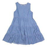 TOMMY HILFIGER Womens Blue Fit & Flare Denim Sleeveless Midi Dress S Casual