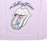THE ROLLING STONES Womens Lilac Sweatshirt L Cotton Blend Crew Neck Long Sleeve