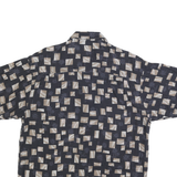 JOSEPH & FEISS Mens Black & Beige Silk Printed Shirt M Relaxed Fit Casual
