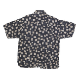 JOSEPH & FEISS Mens Black & Beige Silk Printed Shirt M Relaxed Fit Casual