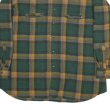 CA Mens Green & Yellow Check Shirt 2XL Long Sleeve Button Front Zipper Pockets