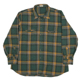 CA Mens Green & Yellow Check Shirt 2XL Long Sleeve Button Front Zipper Pockets
