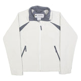 COLUMBIA Womens White & Grey Softshell Jacket M Polyester Blend Zip Outdoor