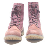 TIMBERLAND Womens Lace-Up Boots Pink Polyester UK 4 Comfortable Durable