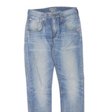 LEVI'S Womens 520 Regular Fit Skinny Denim Light Blue Jeans W28 L33 Zip Cotton