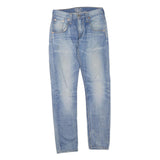 LEVI'S Womens 520 Regular Fit Skinny Denim Light Blue Jeans W28 L33 Zip Cotton