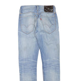LEVI'S Womens 520 Regular Fit Skinny Denim Light Blue Jeans W28 L33 Zip Cotton