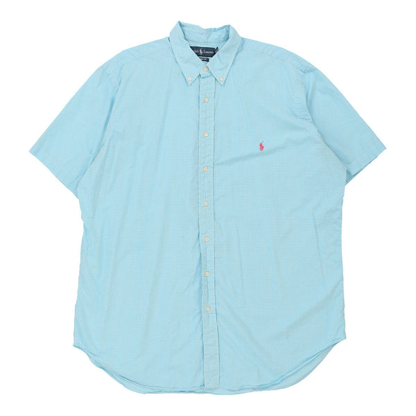 Vintage blue Ralph Lauren Short Sleeve Shirt - mens x-large