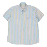 Avirex Striped Short Sleeve Shirt - 2XL Blue Cotton