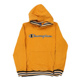 Age 13-14 Champion Spellout Hoodie - XL Yellow Cotton Blend