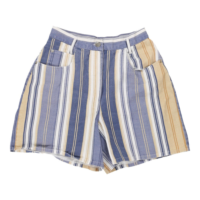 Razz Striped Shorts - 28W UK 10 Blue Cotton
