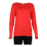 Armani Long Sleeve Top - Small Red Viscose