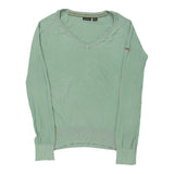 Napapijri V-neck Jumper - XL Green Cotton