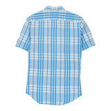 Vintage Burberry Brit Checked Short Sleeve Shirt - XS Blue Cotton