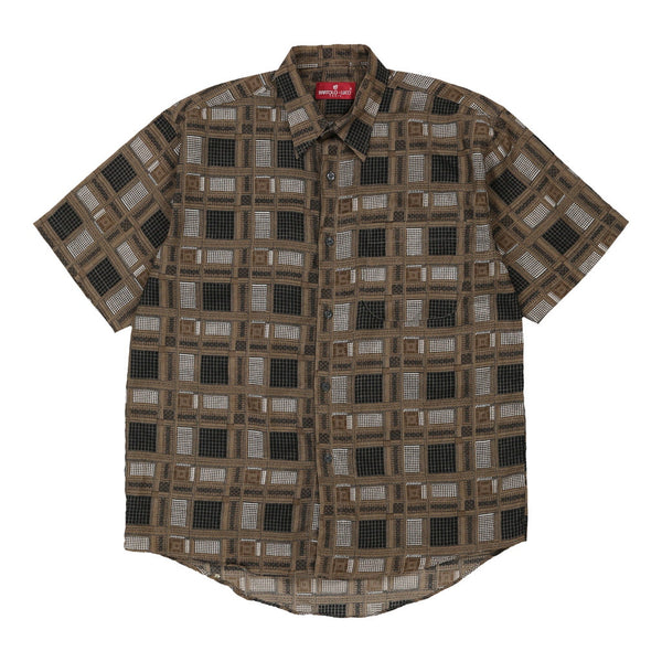 Vintage brown Bartolo Lucci Patterned Shirt - mens medium