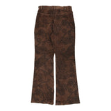 Vintage brown Glitter pattern Maille Demouiselle Cord Trousers - womens 29" waist