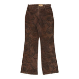 Vintage brown Glitter pattern Maille Demouiselle Cord Trousers - womens 29" waist