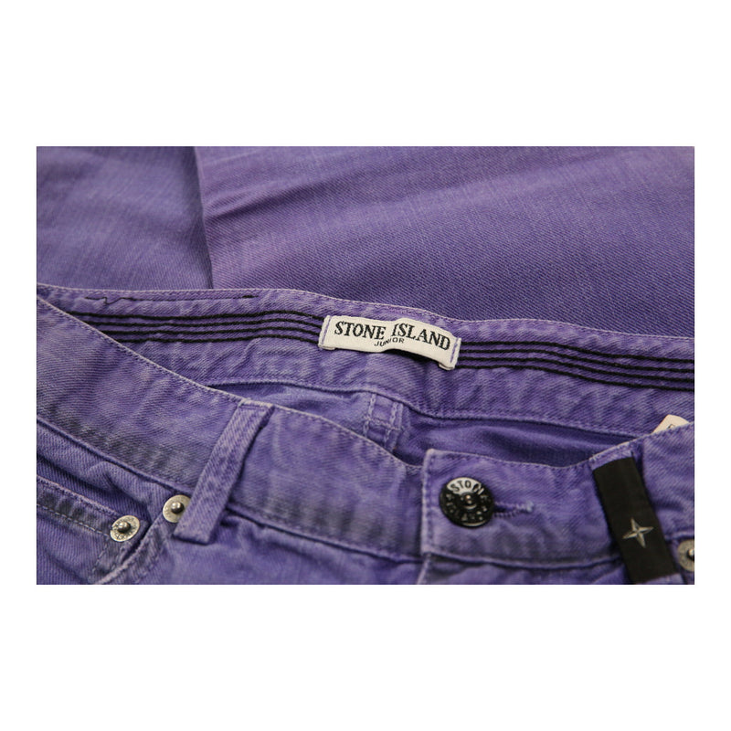 Age 10 Stone Island Trousers - 24W 26L Purple Cotton