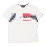 Vintage Tommy Hilfiger Graphic T-Shirt - XL White Cotton