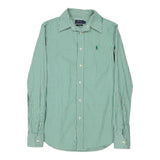 Vintage Age 13-14 Ralph Lauren Striped Shirt - Large Green Cotton