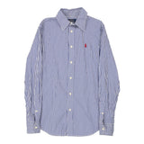 Vintage Age 12-13 Ralph Lauren Striped Shirt - Large Blue Cotton