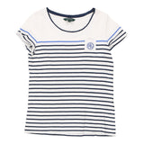 Vintage Ralph Lauren Striped T-Shirt - Small White Cotton