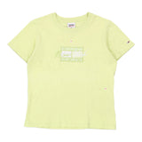 Vintage yellow Tommy Jeans T-Shirt - womens xx-small