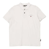Vintage white Napapijri Polo Shirt - mens xx-large