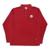 Vintage red Converse Long Sleeve Polo Shirt - mens x-large