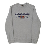 Vintage grey Napapijri Sweatshirt - mens medium